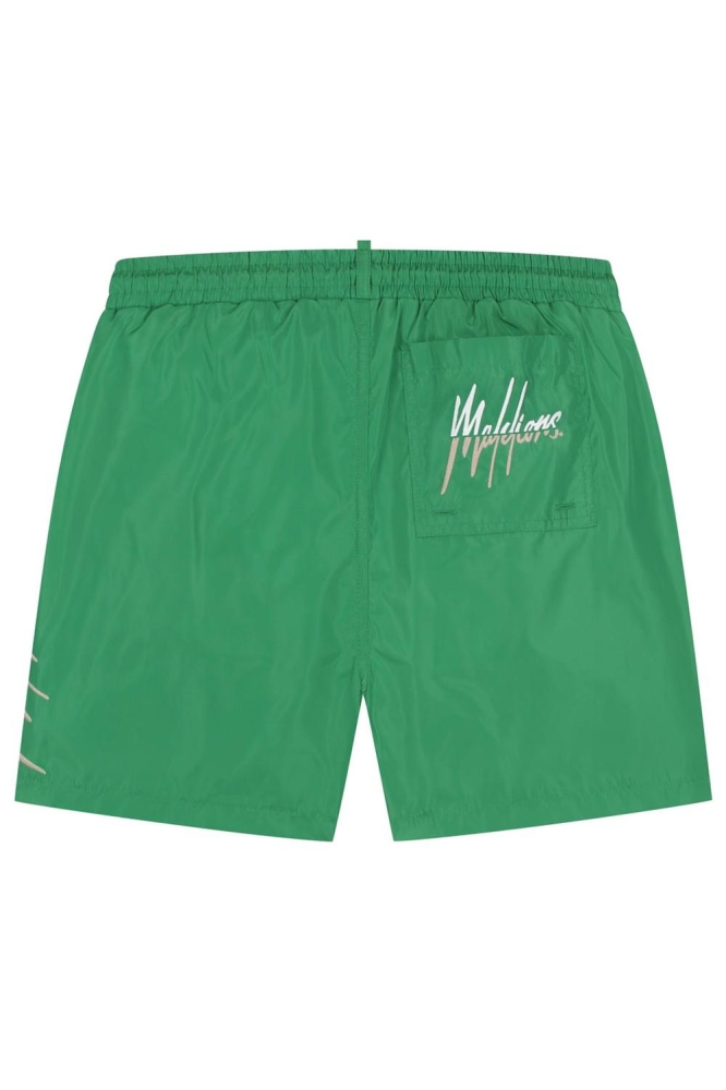 MEN SPLIT SWIM SHORTS MM1 HS25 21 508 GREEN/WHITE